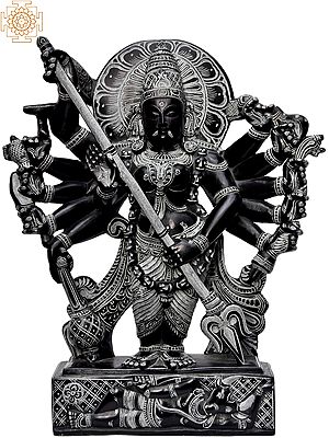 14'' Hindu Goddess Mahakali With Trident | Stone Statue