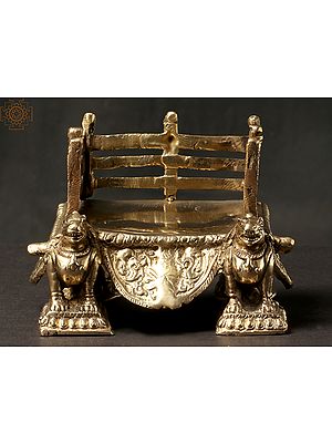 8'' Royal Throne For Statues | Brass