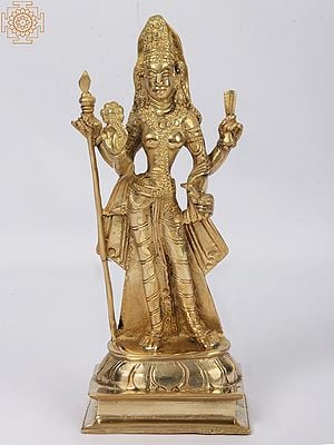 11'' Goddess Lakshmi Standing | Brass Statue