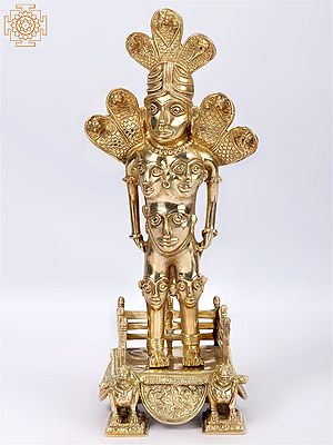 15'' Hindu God Rudra Shiva On Throne | Brass