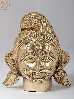 3'' Small Hindu God Bhairava Head | Brass