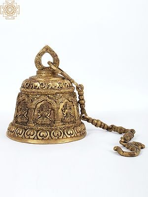 29'' Ashta Lakshmi Bell With Multiple Design Engraved | Brass