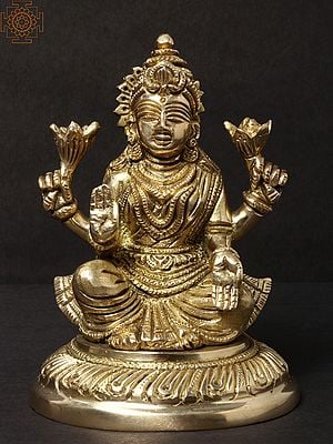 5'' Four-Handed Goddess Lakshmi | Brass