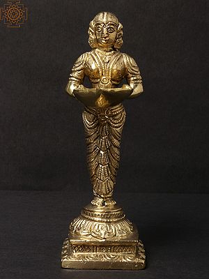 6'' Paavai Vilakku (Deep Lakshmi) | Brass