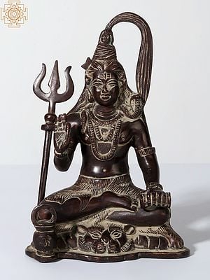 6" Blessing Lord Shiva in Brass
