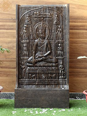 55" Large Crowned Bhumi-Sparsha Buddha Fountain | Made in India