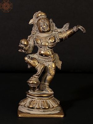 5" Small Dancing Krishna Sculpture in Brass