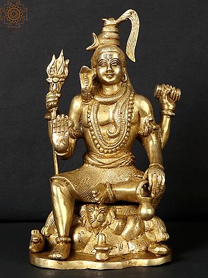 8'' Blessing Lord Shiva In Brass