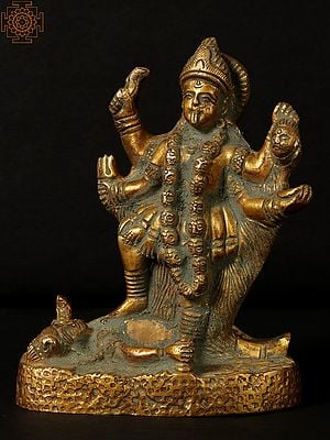 5'' Small Brass Goddess Kali Sculpture