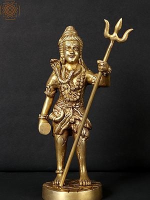 11'' Brass Standing Lord Shiva