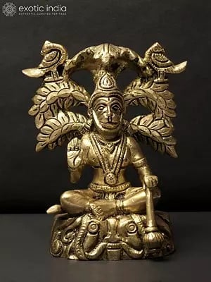 6" Small Blessing Hanuman Idol Seated Under the Tree
