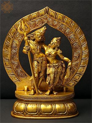 10" Dancing Shiva Parvati | Brass Statue