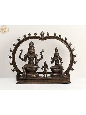 22" Brass Somaskandar Statue | Lord Shiva Devi Parvati with Kartikeya