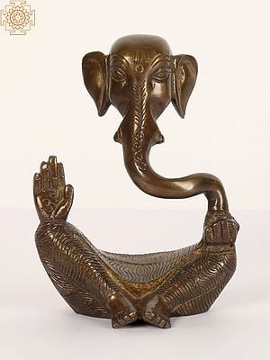 6" Stylised Lord Ganesha Brass Statue
