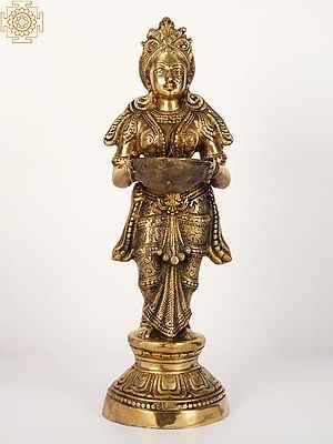 22" Deep Lakshmi Idol in Brass