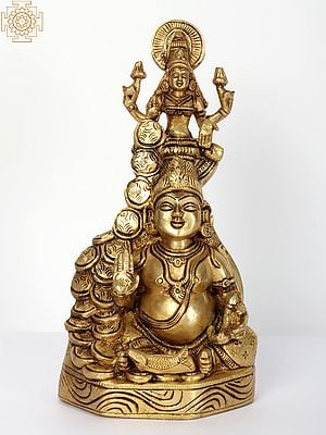 10" Kuber Lakshmi Brass Statue