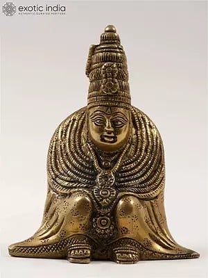 6" Small Mata Tulja Bhavani Brass Statue