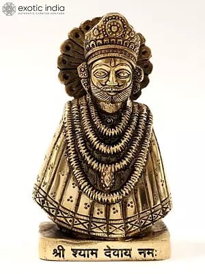 6" Lord Khatu Shyam Ji Brass Statue