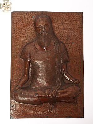12" Tapasvi Sadhu Vintage Copper Wall Decor Statue