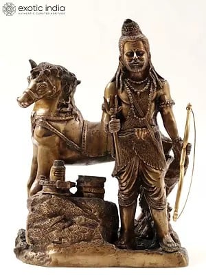 Khandoba with Shiva Linga Unique Vintage Statue