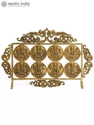 13" Brass Decorative Ashta Lakshmi Table Decor