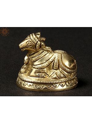 2" Small Nandi Statue | Brass Idols