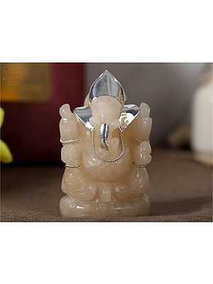 Light Yellow Quartz Lord Ganesha Idol with Gift Box
