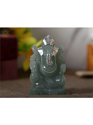 Light Green Aventurine Lord Ganesha Idol with Gift Box