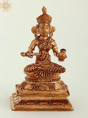 3" Small Devi Annapurna Bronze Statue - Goddess of Food and Nourishment
