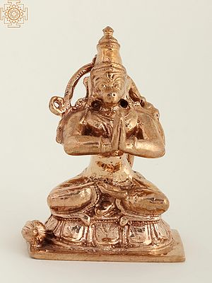 3" Sitting Sankat Mochan Hanuman Bronze Statue in Namaskar Mudra