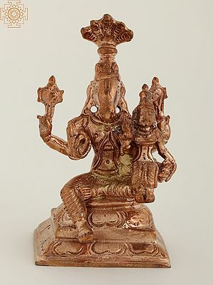 3" Sitting Lord Hayagriva with Devi Lakshmi | Bronze Statue