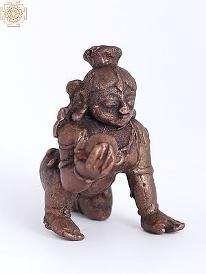 2" Bal Krishna Copper Statue