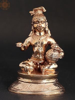 2" Bal Krishna Bronze Statue | Handmade