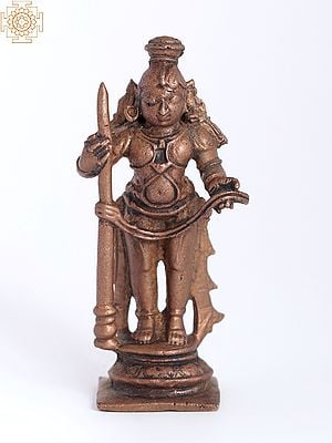 3" Small Udupi Krishna Copper Statue