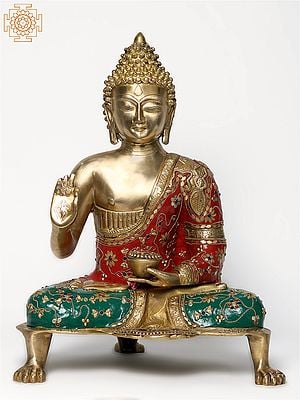 19" Medicine Buddha Idol With The Bowl Herbs
