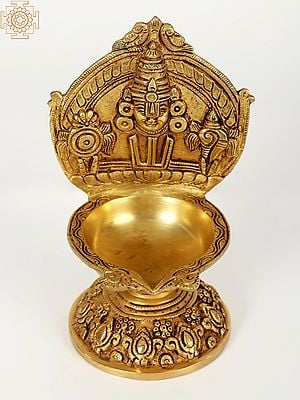 9" Tirupati Balaji (Venkateshvara) Lamp in Brass