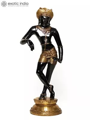22" Black and Golden Vrisha-Vahana Shiva | Brass Statue