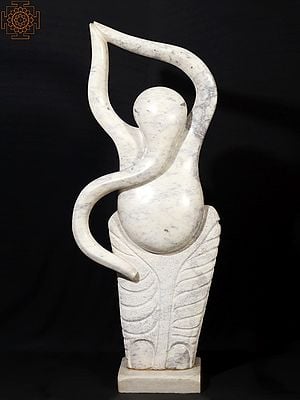 44" Statuario Marble Ganesha Statue | Modern Art