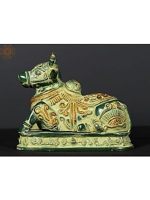 8" Nandi Brass Statue of Vahana of Shiva