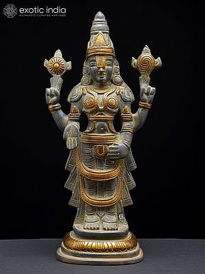 12" Superfine Tirupati Balaji Statue in Brass (Venkateshvara)