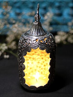 7" 92.5 Silver Jali Design Ritual Lamp Cover