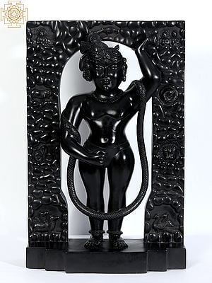 24" Shrinath Ji Black Marble Statue