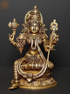 10" Goddess Rajarajeshwari Brass Statue - Tripura Sundari Idols