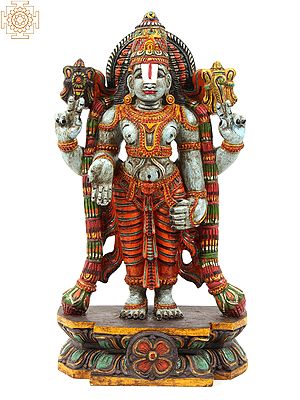 24" Wooden Standing Lord Tirupati Balaji (Venkateshwara)