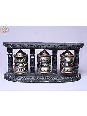 13" Wall Hanging Three in One Prayer Wheel | Made in Nepal
