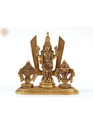 4" Small Fine Quality Lord Tirupati Balaji Statue with Shankh Chakra Tilak