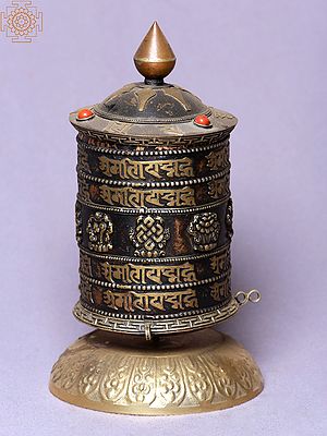 7" Four Lines Mantra Ashtamangala Table Mane | Made In Nepal