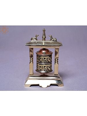 5" Two Pillars Shining Mane (Prayer Wheel) | Made In Nepal
