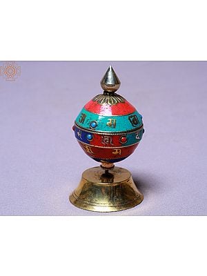 4" Small Ball Stone Setting Prayer Wheel