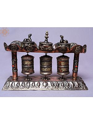 10" Three in One 2 Pillars Copper Mane (Prayer Wheel)